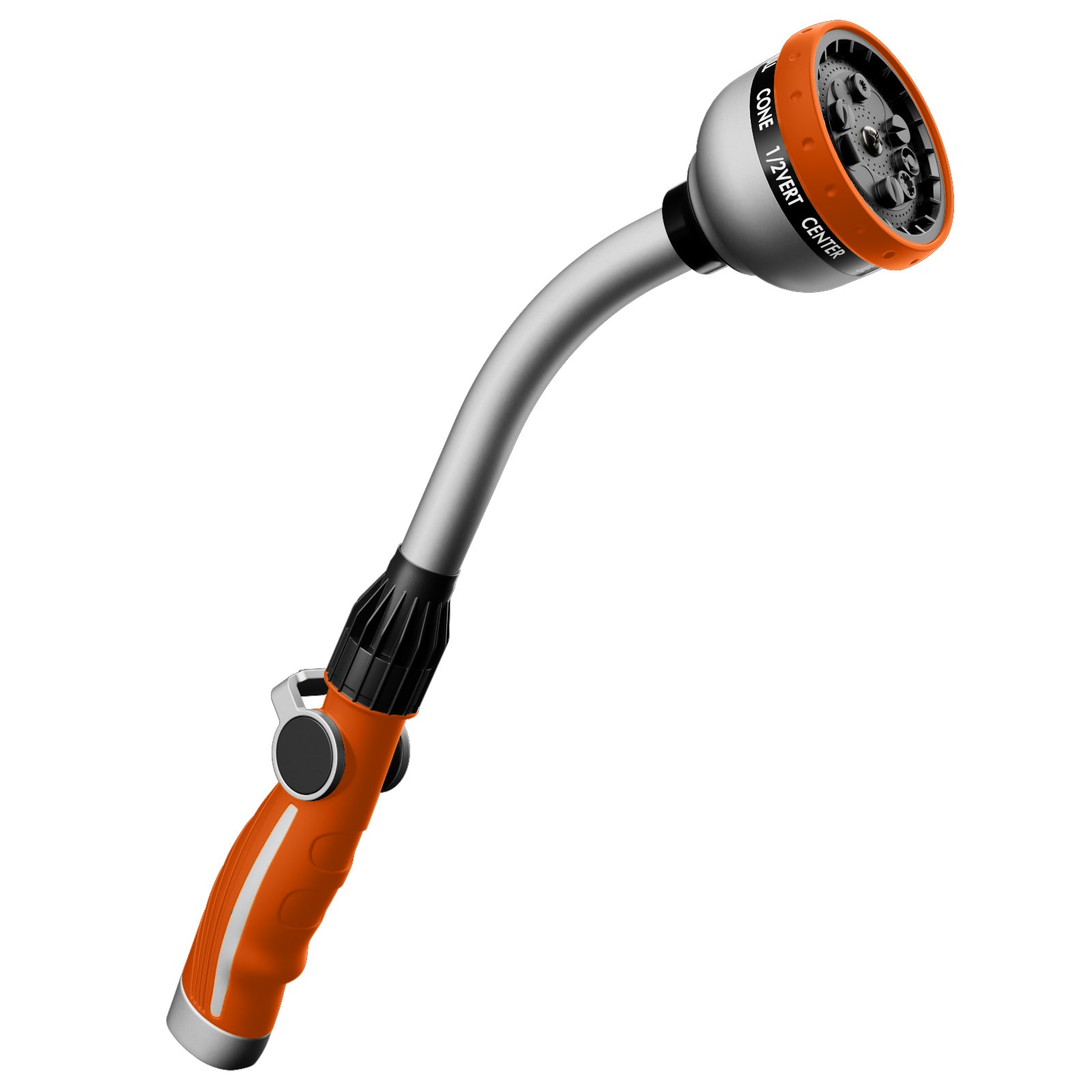 RESTMO Watering Wand Heavy Duty, Metal Garden Hose Wand with Thumb Flow Control, 15-Inch Long Hose Nozzle Sprayer with 10 Spray Patterns, Ideal to Water Hanging Baskets and Shrubs, Silver - Thumbnail 5