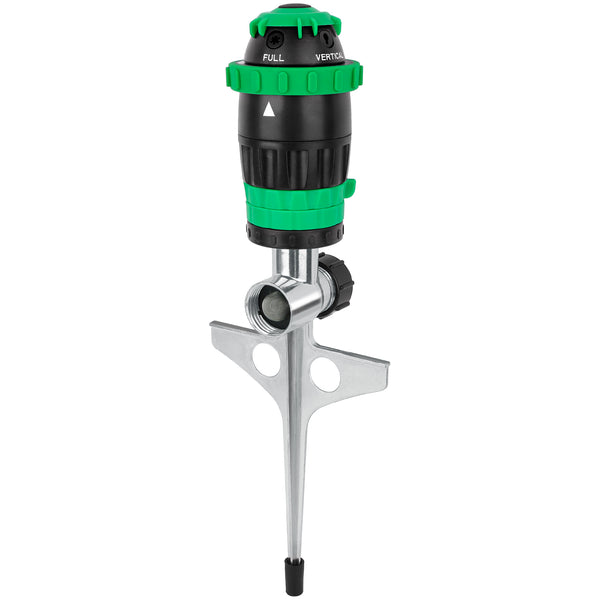 RESTMO Gear Drive Sprinkler with Metal Spike Base, 5-Pattern Heavy Duty Gardening Watering System, Multi-Adjustable Lawn Sprinkle for Garden Plant, Flower Bed and Large Yard Area Watering