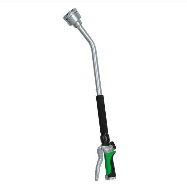 RESTMO Long Watering Wand, 24 Inches Gentle Soft Full Shower Sprayer Wand with Flow Control, Heavy Duty Metal Hose Wand for Hanging Baskets, Shrubs, Plants, Flowers, Garden and Lawn