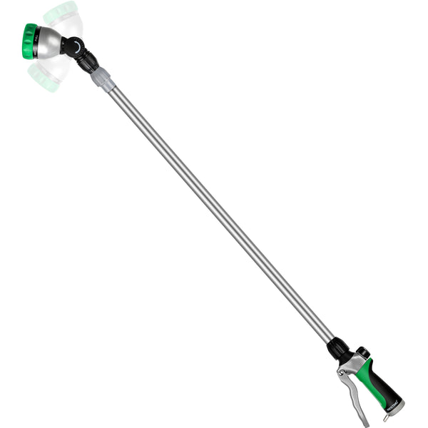 RESTMO 36”-60” (3ft-5ft) Metal Watering Wand, Long Telescopic Tube | 180° Adjustable Ratcheting Head | 7 Spray Patterns | Flow Control, Garden Hose Sprayer to Water Hanging Baskets, Shrubs