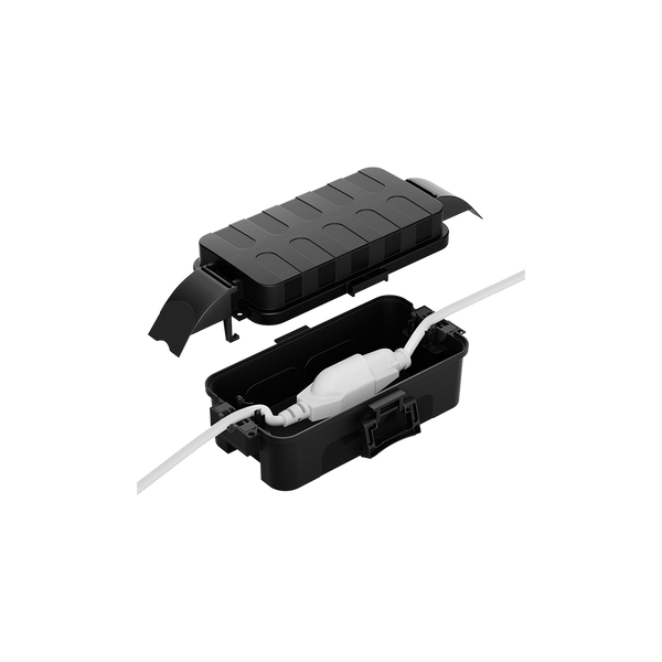 Restmo Small Outdoor Electrical Box with Detachable Shield Covers, IP55 Waterproof Extension Cord Cover for Plug, Outlet, Halloween, Christmas String Lights, Weatherproof Connection Box